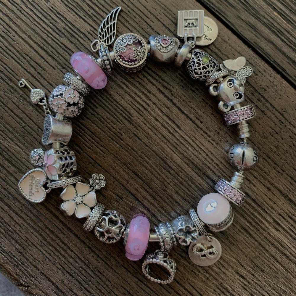 Pandora bracelet with charms